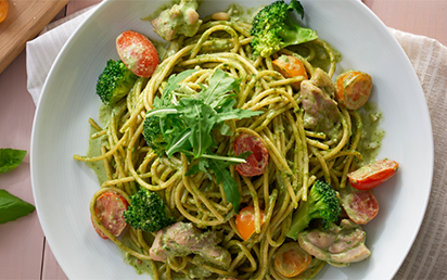 Pâtes au Pesto et Poulet Coco